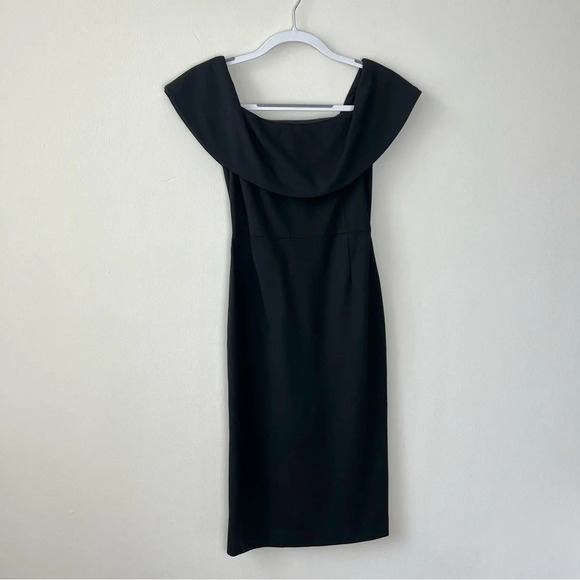 Aritzia Babaton Ruslan Off the Shoulder Bodycon Black Midi Dress - Picture 3 of 10